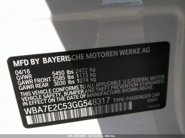 BMW 7 Series 740i 2016 WBA7E2C53GG548317 Image 10