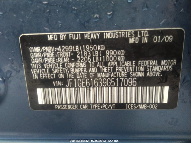 JF1GE61639G517096 Subaru IMPREZA SEDAN