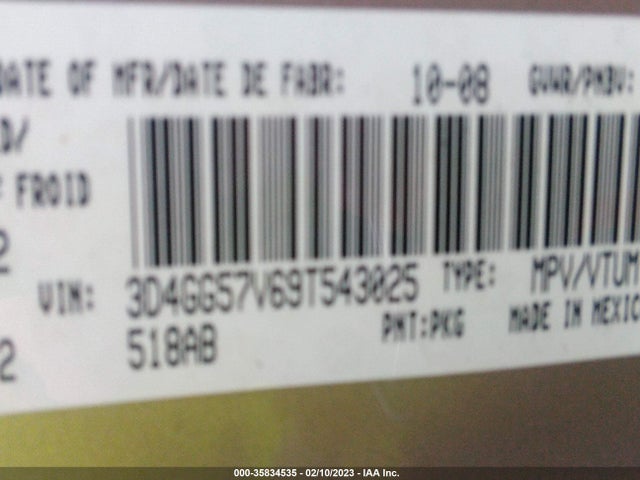Dodge Journey Sxt 2009 3D4GG57V69T543025 Image 10