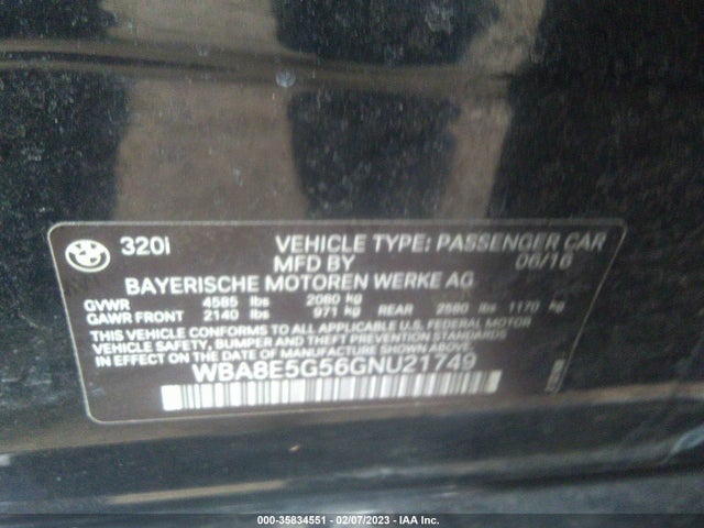 BMW 3 Series 320i Xdrive 2016 WBA8E5G56GNU21749 Image 9