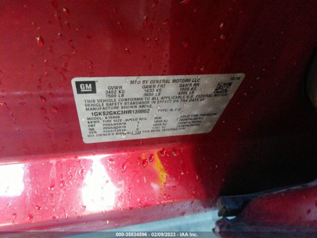 1GKS2GKC3HR139862 GMC Yukon Xl Slt