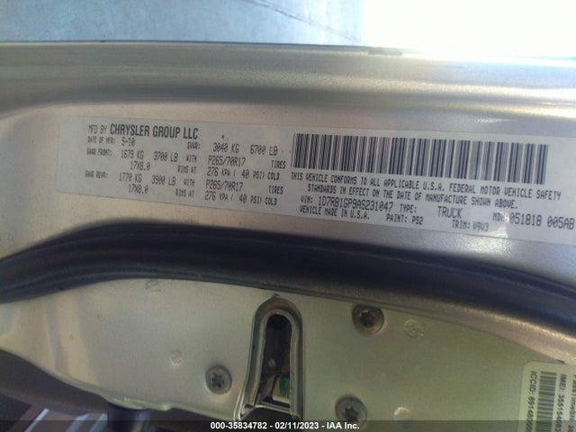2010 DODGE RAM 1500 ST VIN: 1D7RB1GP9AS231047
