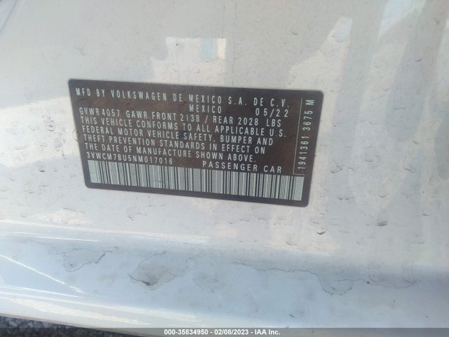 3VWCM7BU5NM017016 Volkswagen JETTA S