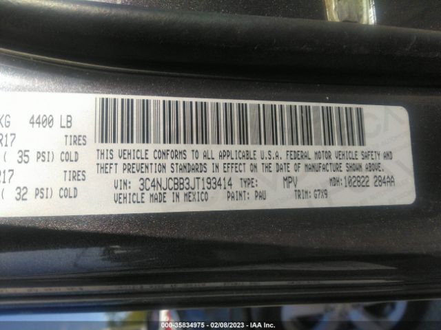 3C4NJCBB3JT193414 Jeep Compass Latitude