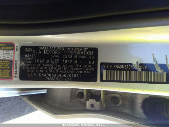 KNADM5A34D6301611 KIA RIO LX