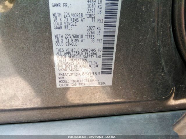 5N1AT2MT2FC850954 Nissan Rogue Sl