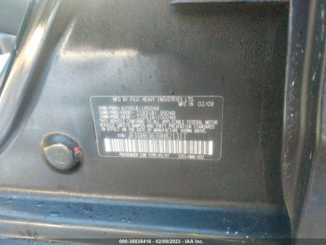 JF1GH63639H821317 Subaru Impreza Wagon Outback Sport