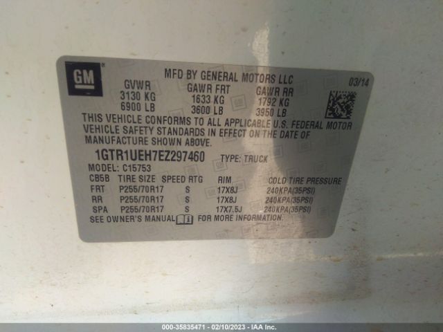 1GTR1UEH7EZ297460 GMC Sierra 1500 Sle
