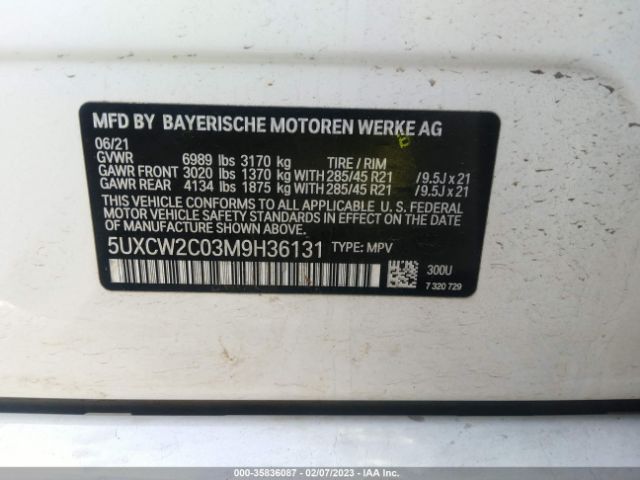 5UXCW2C03M9H36131 BMW X7 Xdrive40i