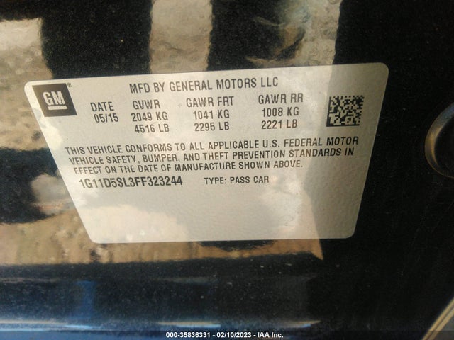 Chevrolet MALIBU LT 2015 1G11D5SL3FF323244 Image 10