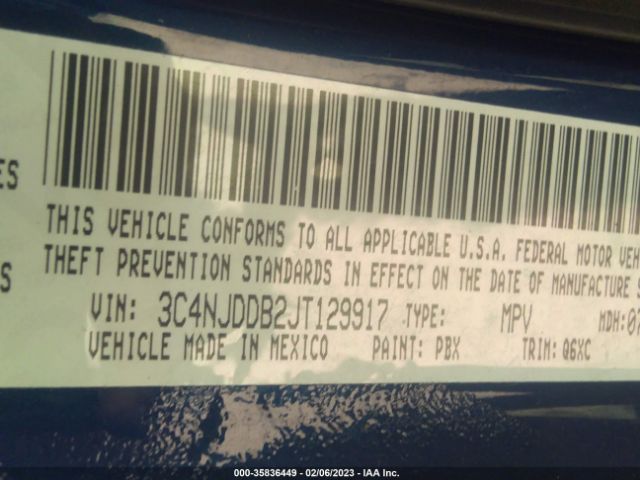 3C4NJDDB2JT129917 Jeep Compass Trailhawk