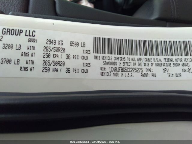 1C4RJFBG5CC225275 Jeep Grand Cherokee Limited