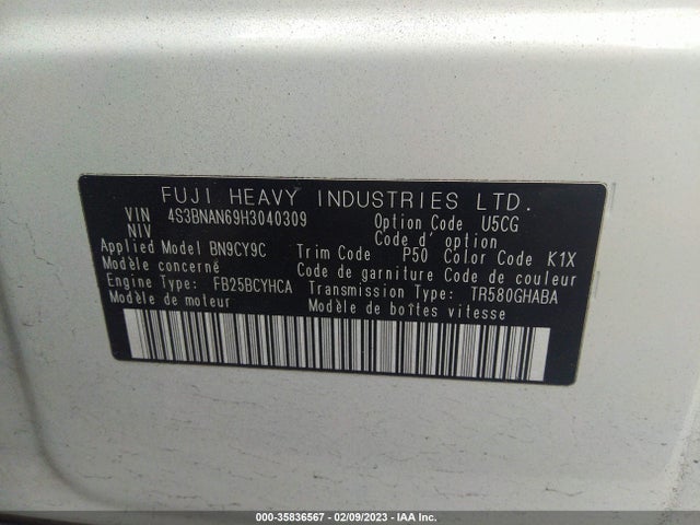2017 Subaru Legacy, VIN: 4S3BNAN69H3040309