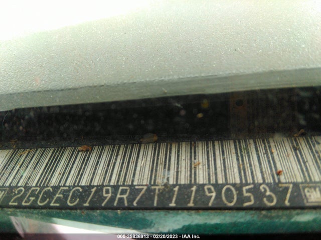 1996 CHEVROLET GMT-400 C1500 VIN: 2GCEC19R7T1190537