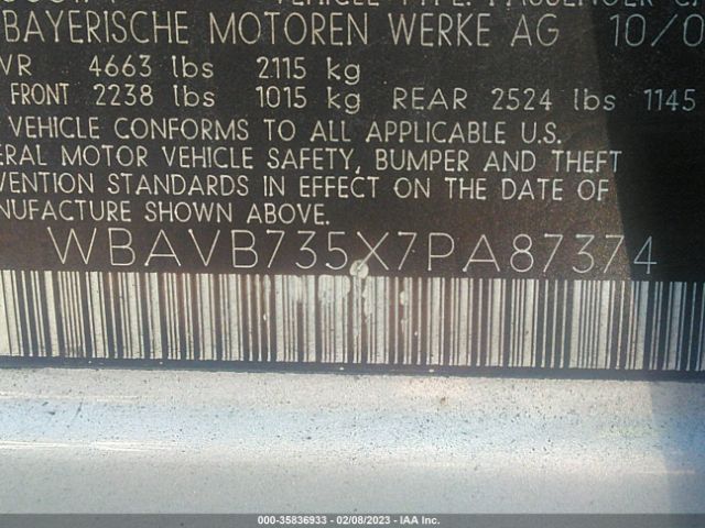 WBAVB735X7PA87374 BMW 3 Series 335i