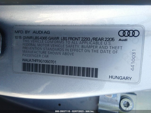 Audi A3 1.8t Premium 2016 WAUA7HFF9G1050701 Image 9