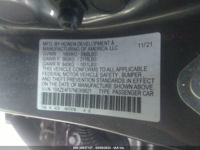 2022 Honda Insight, VIN: 19XZE4F57NE009621