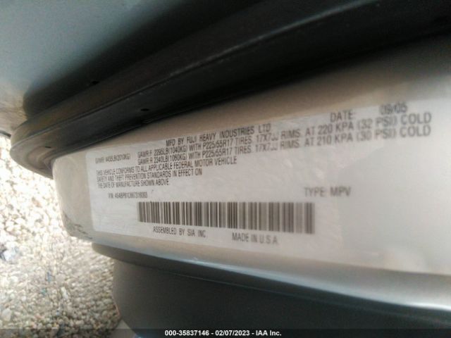 4S4BP61C667316093 Subaru Legacy Wagon Outback 2.5i