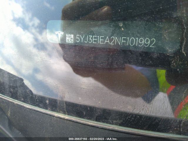 5YJ3E1EA2NF101992 Tesla MODEL 3