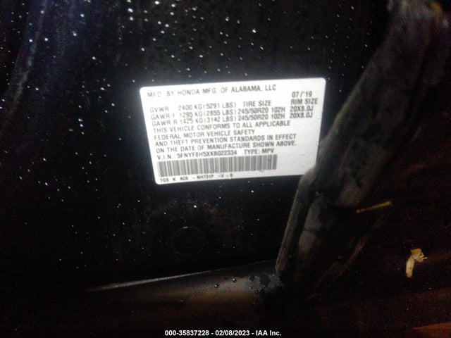 2019 Honda Passport, VIN: 5FNYF8H5XKB022334