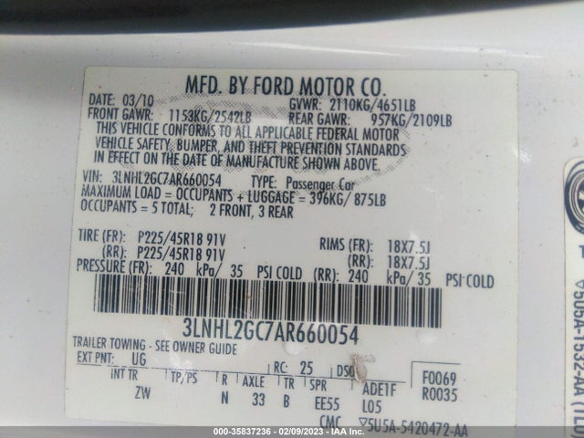 Lincoln MKZ 2010 3LNHL2GC7AR660054 Image 11