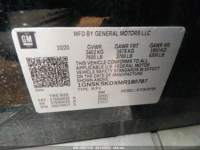 Chevrolet Tahoe Premier 2021 1GNSKSKDXMR180787 Image 9