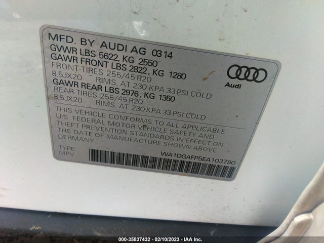WA1DGAFP5EA103790 Audi Q5 Premium Plus