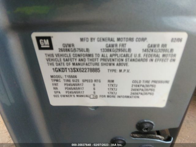 1GKDT13SX62278885 GMC Envoy Sle