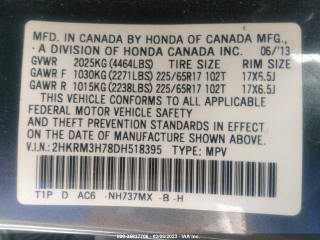 Honda Cr-v Ex-l 2013 2HKRM3H78DH518395 Image 11