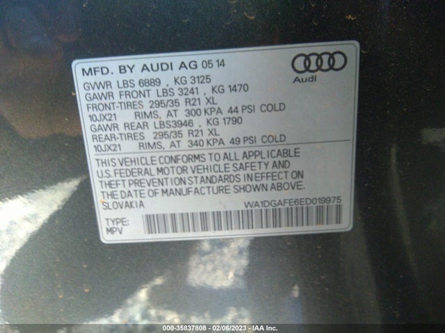 WA1DGAFE6ED019975 Audi Q7 3.0t S Line Prestige