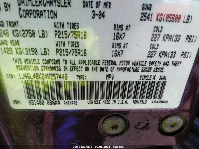 Jeep Liberty Sport 2004 1J4GL48K24W257449 Image 10