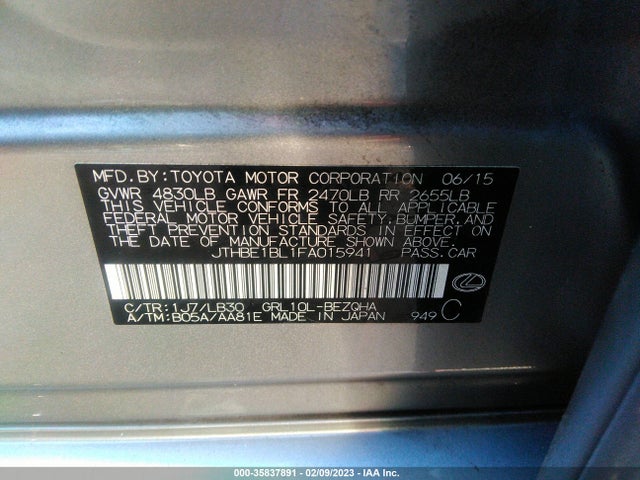 JTHBE1BL1FA015941 Lexus GS 350