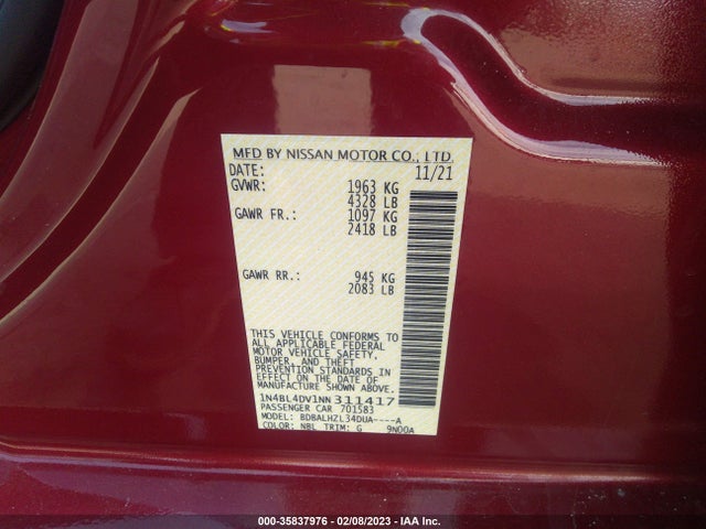 Nissan Altima 2.5 Sv 2022 1N4BL4DV1NN311417 Image 9