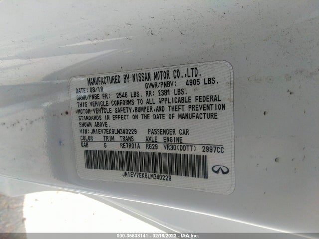 2020 Infiniti Q60, VIN: JN1EV7EK6LM340229