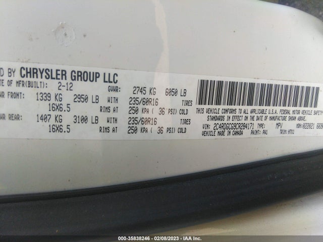 Dodge Grand Caravan Sxt 2012 2C4RDGCG9CR284171 Image 10