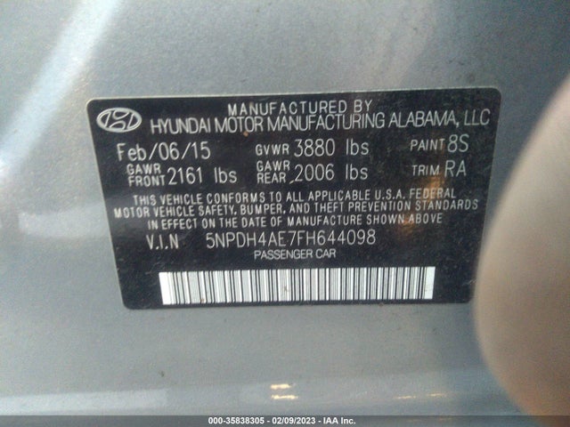 Hyundai Elantra 2015 5NPDH4AE7FH644098 Image 11