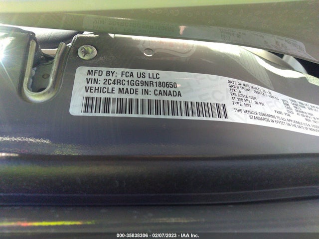 2022 Chrysler Pacifica, VIN: 2C4RC1GG9NR180650