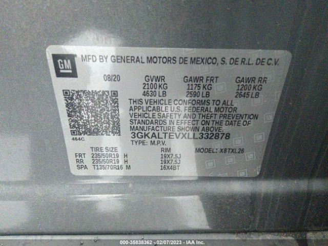 3GKALTEVXLL332878 GMC Terrain Sle