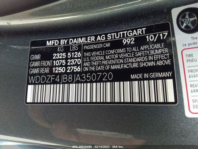 WDDZF4JB8JA350720 Mercedes-Benz E-class E 300