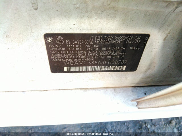 BMW 3 Series 328i 2008 WBAVC53568F008787 Image 10