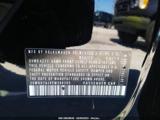 Volkswagen JETTA SEDAN 2014 3VWD07AJXEM368205 Image 9