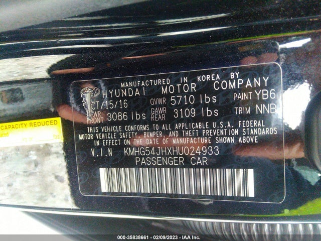 2017 Genesis G90, VIN: KMHG54JHXHU024933