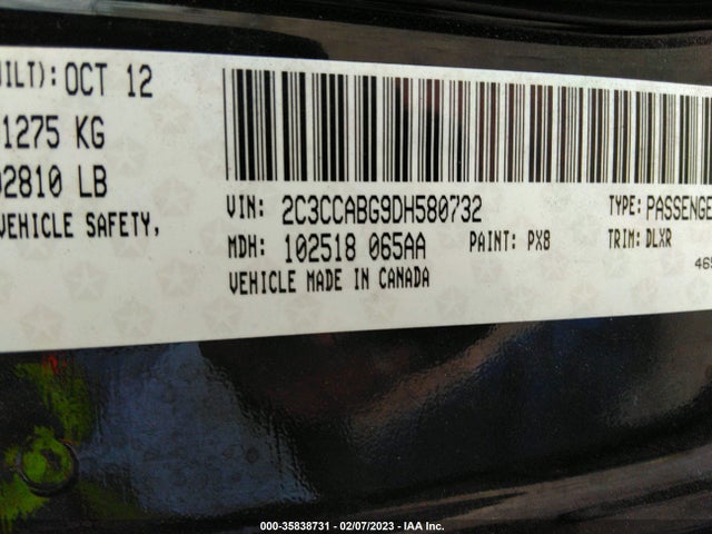 2013 CHRYSLER 300 300S VIN: 2C3CCABG9DH580732