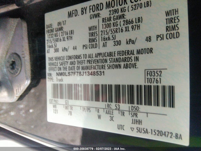 2018 Ford Transit Connect, VIN: NM0LS7F78J1348531