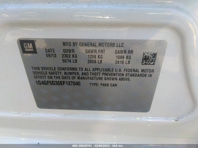 2014 Buick LaCrosse, VIN: 1G4GF5G36EF127040