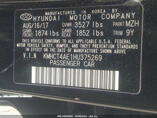Hyundai ACCENT SE 2017 KMHCT4AE1HU375269 Image 9