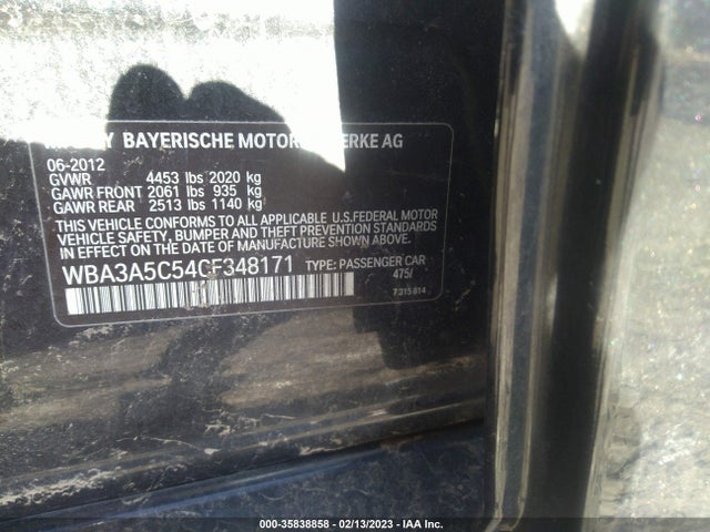 BMW 3 Series 328i 2012 WBA3A5C54CF348171 Image 11