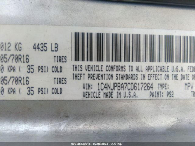 1C4NJPBA7CD617264 Jeep Patriot