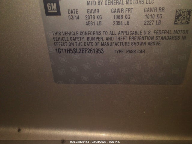 Chevrolet MALIBU LTZ 2014 1G11H5SL2EF261953 Image 9