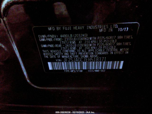 JF2SJAGC7EH518371 Subaru Forester 2.5i Premium